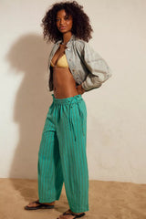 FP-Sun Dazed Cotton-Linen Striped Pants WOMEN'S XS