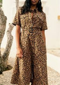 Robe Raquel Imprime Leopard Cafe Dress Women's Size 40