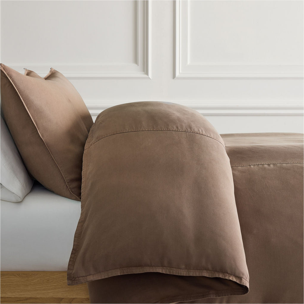 West Elm Brushed TENCEL™ Twill Duvet Cover (Cali King , Cognac Color)