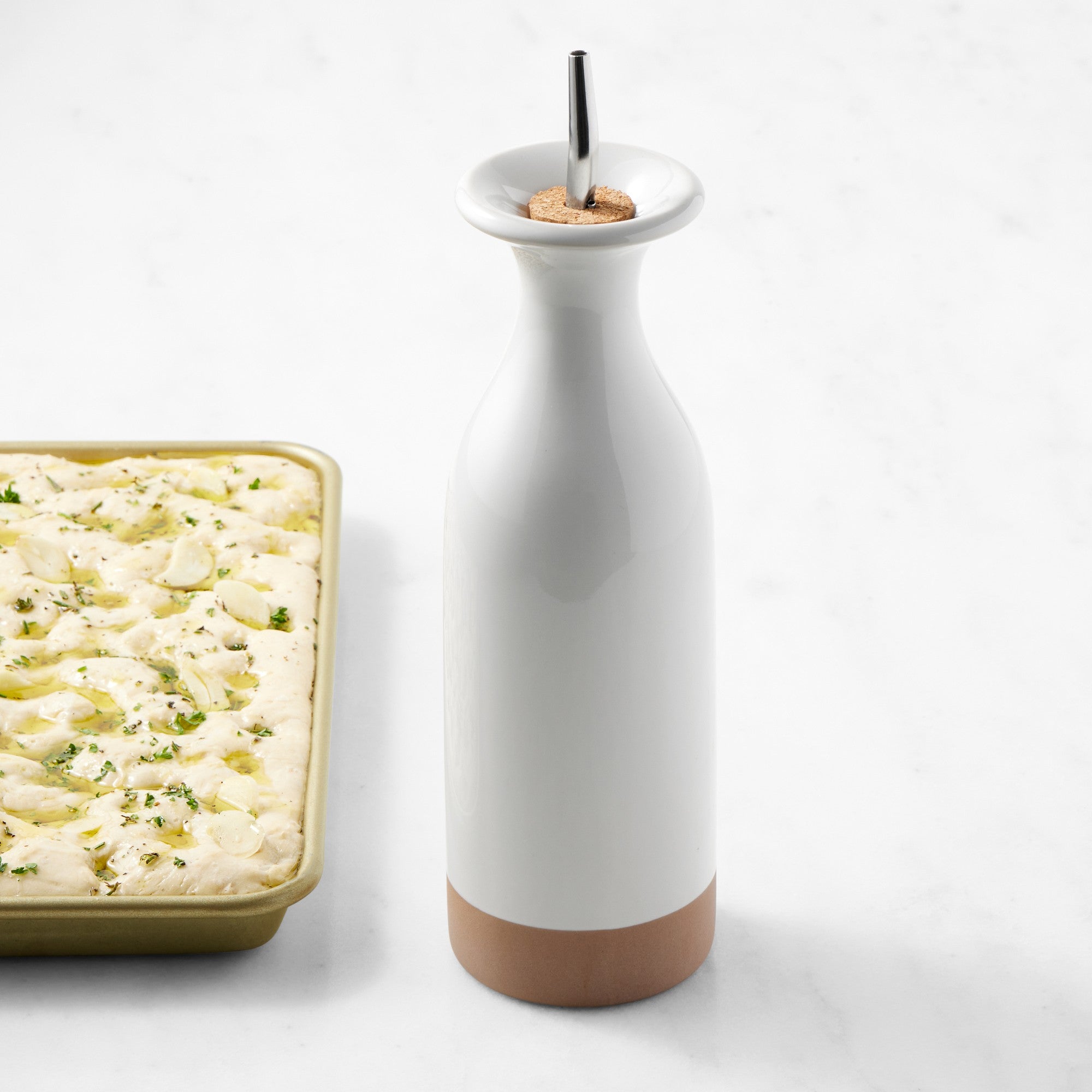 WILLIAMS SONOMA Ceramic Olive Oil Cruet - 24 oz