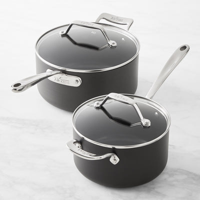 ALL-CLAD Essentials Nonstick Saucepans Set of 2 With Lids