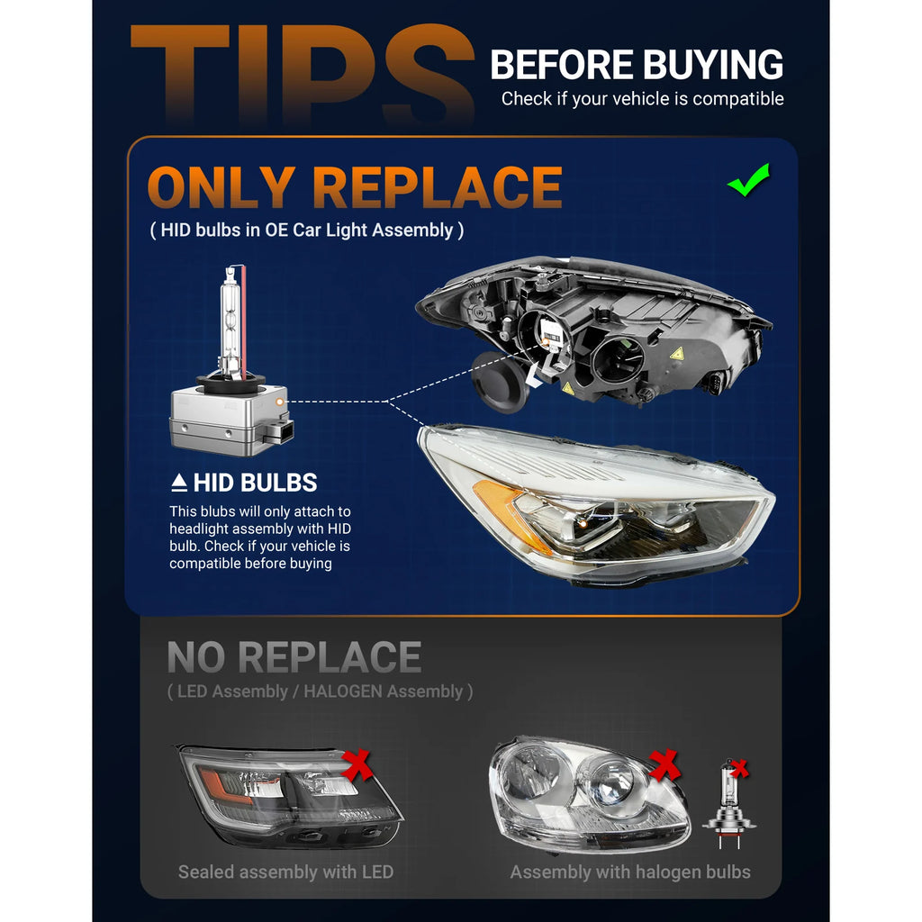 SEALIGHT® SD1 D3S Super Bright 6000K Headlight Bulbs-2Pcs