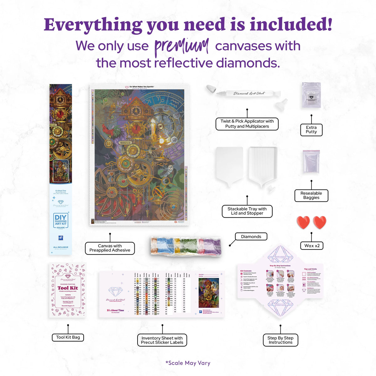 Diamond Art Club - DIY Diamond Kit "It's About Time" 27.6 x 40.2