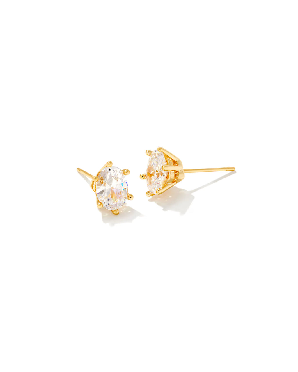Kendra Scott - Cailin Gold Crystal Stud Earrings in White CZ