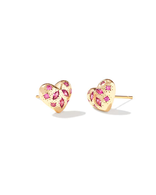 Holland Gold Heart Stud Earrings