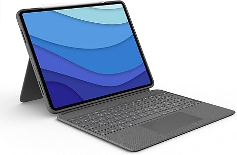 Logitech Combo Touch iPad Pro 12.9-inch (5th, 6th gen - 2021, 2022) Keyboard Case - Detachable Backlit Keyboard with Kickstand, Click-Anywhere Trackpad, Smart Connector - Oxford Gray; USA Layout