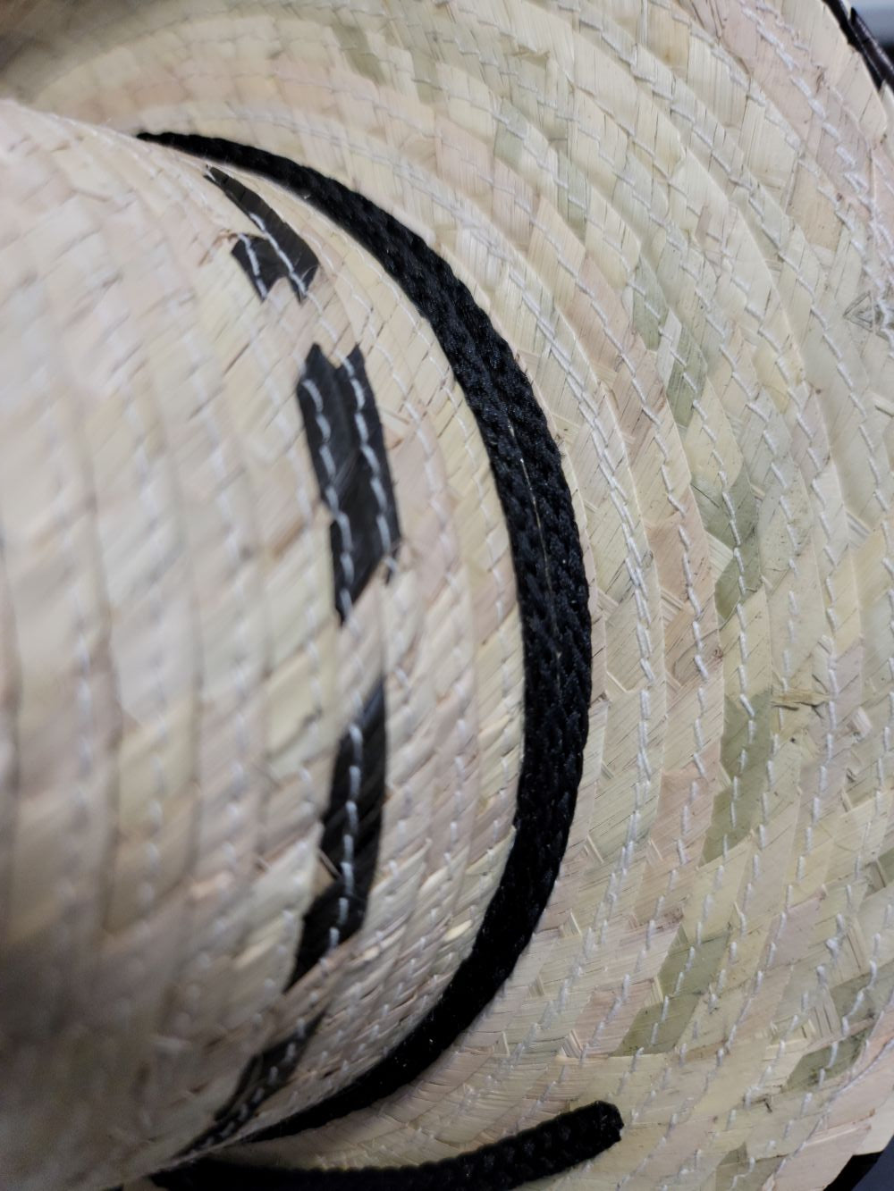 SOM-PAL Hats Valdez Kids - Baby/Small Toddler Cowboy Hat in Natural Palm With Black Woven Brim - Mexican Size 44