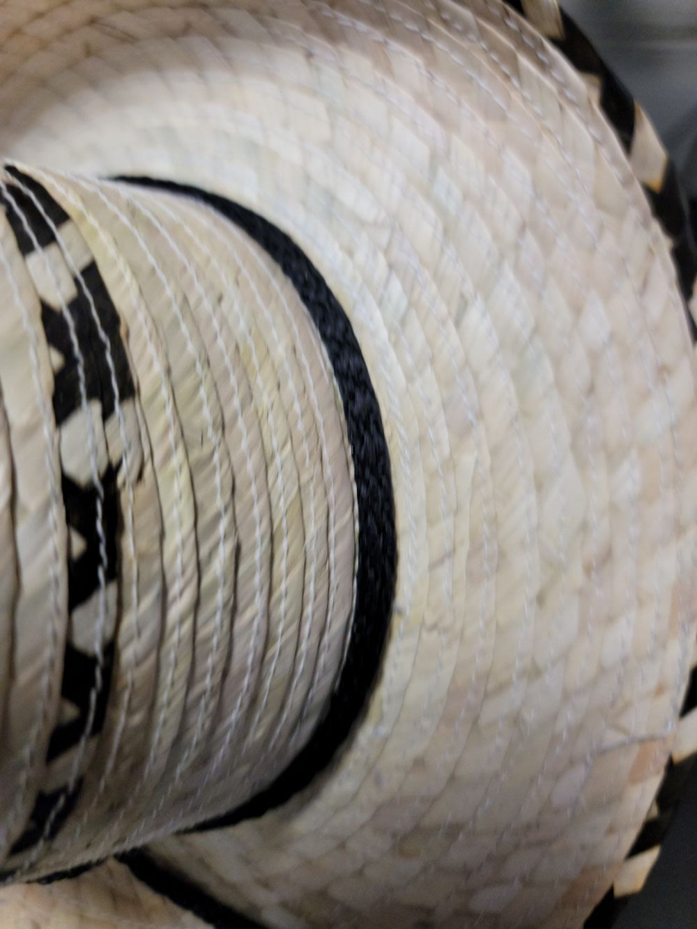 SOM-PAL Hats Valdez Kids - Baby Cowboy Hat in Natural Palm With Black Woven Brim - Mexican Size 42