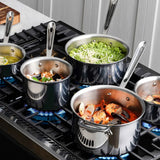 D3 Stainless 3-Ply Bonded Cookware, Sauce Pan with Lid, 3 quart