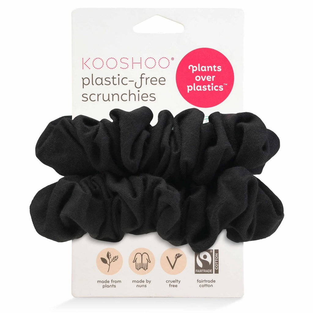 KOOSHOO Plastic Free Scrunchies - Black - 2ct
