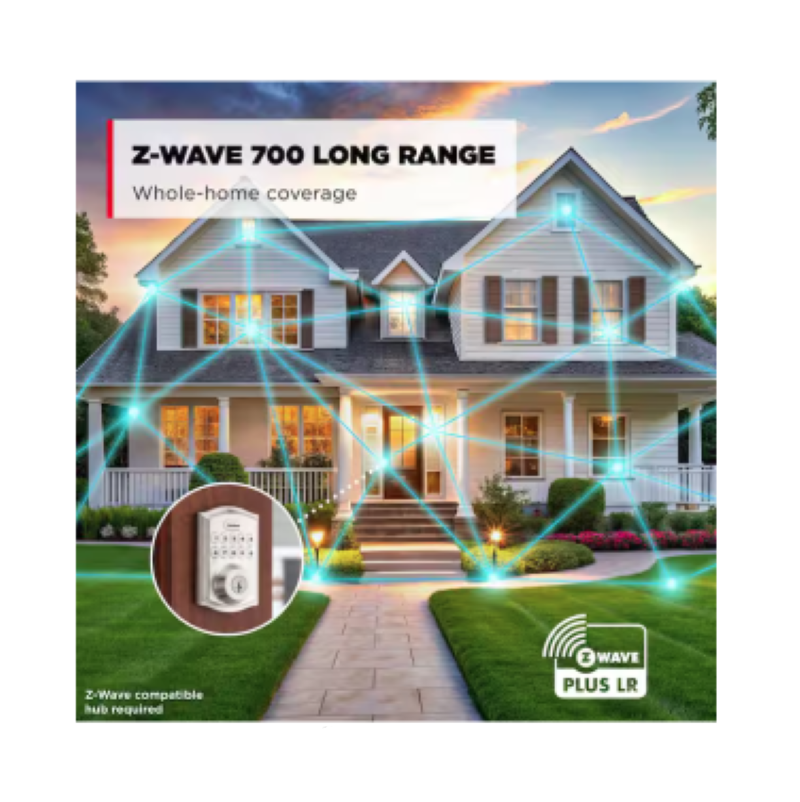 KWIKSET HomeConnect 620 | Satin Nickel Finish | Traditional Z-Wave Styling | Long Range Enabled Keypad Smart Lock Deadbolt with Convenient Keyless Entry