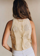 Sézane x Inoui Editions Avelina Blouse Creme Fond Color - (US 2)