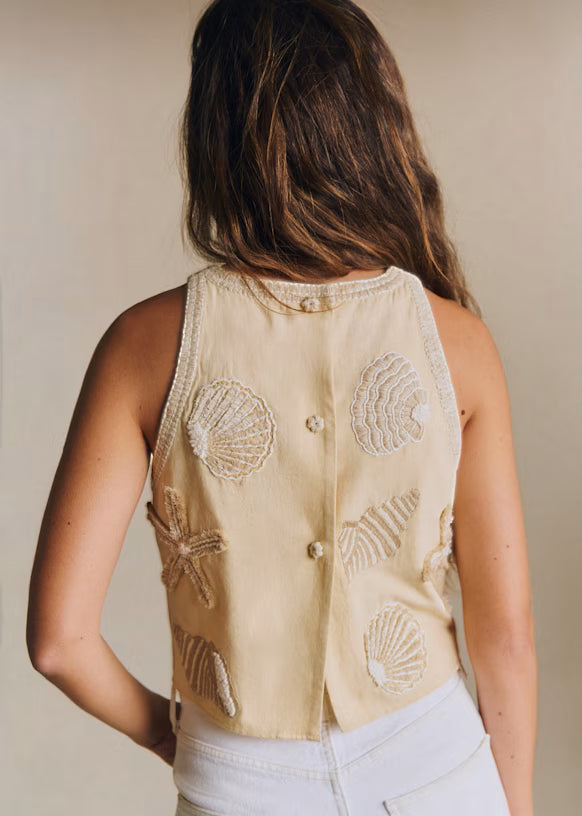 Sézane x Inoui Editions Avelina Blouse Creme Fond Color - (US 2)