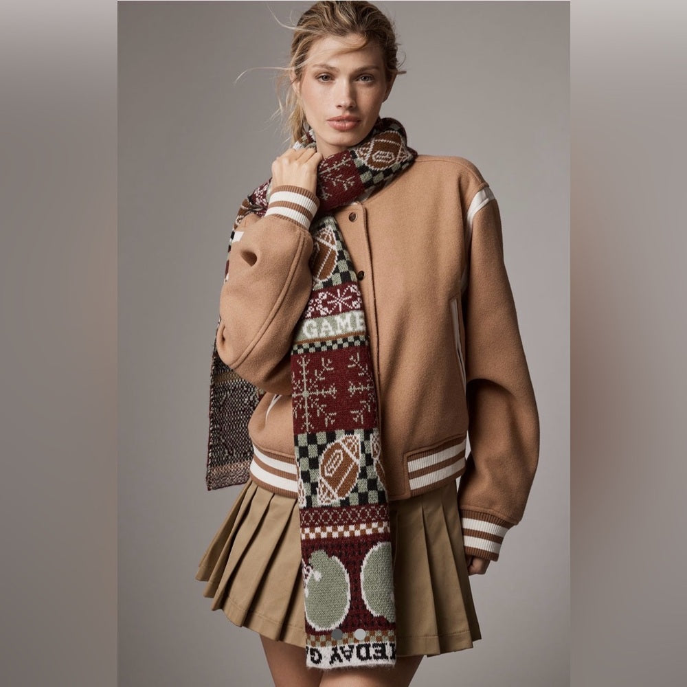Mariel Scarf by Anthropologie - Football Fairisle - One Size