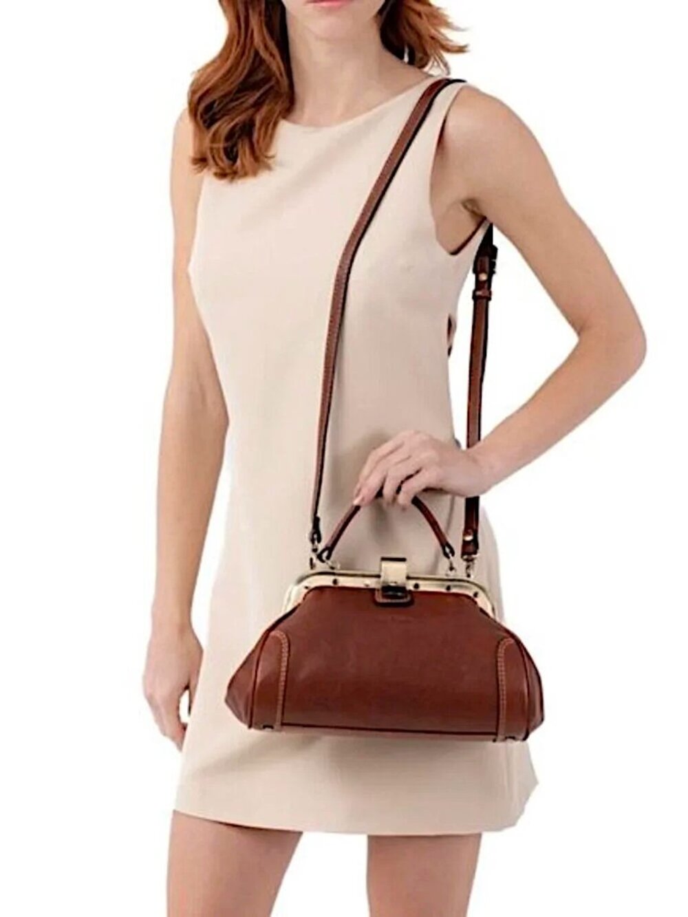 Gianni Conti Grazia Handbag, Dark Brown