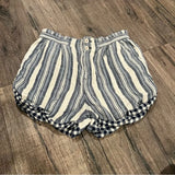 Anthropologie Pilcro Everyday Striped High Rise Shorts in Blue Motif 28