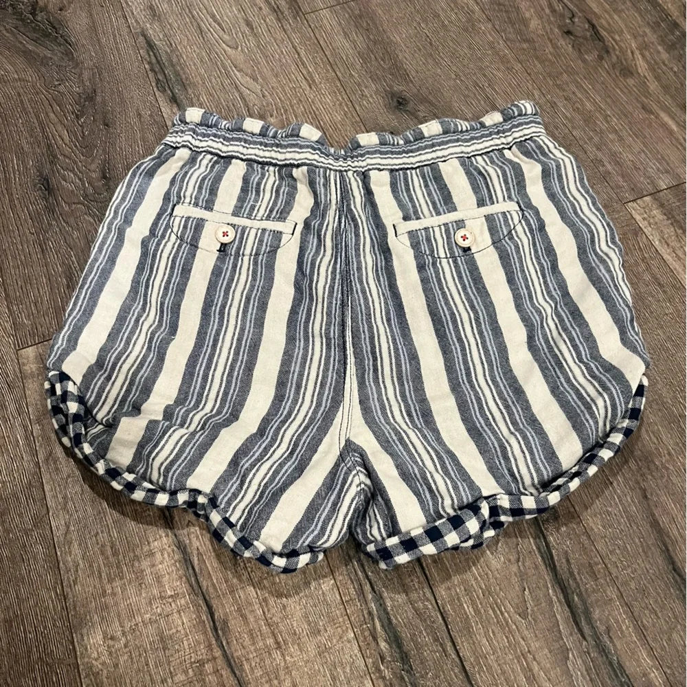 Anthropologie Pilcro Everyday Striped High Rise Shorts in Blue Motif 28