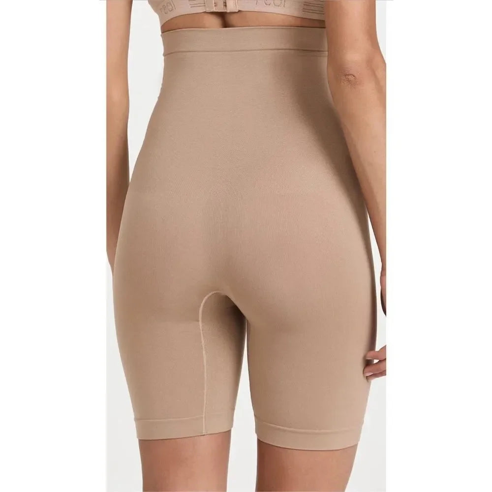 Yummie Seamless Solutions High Waist Thigh Shaper for Women - Almond - Size M/L