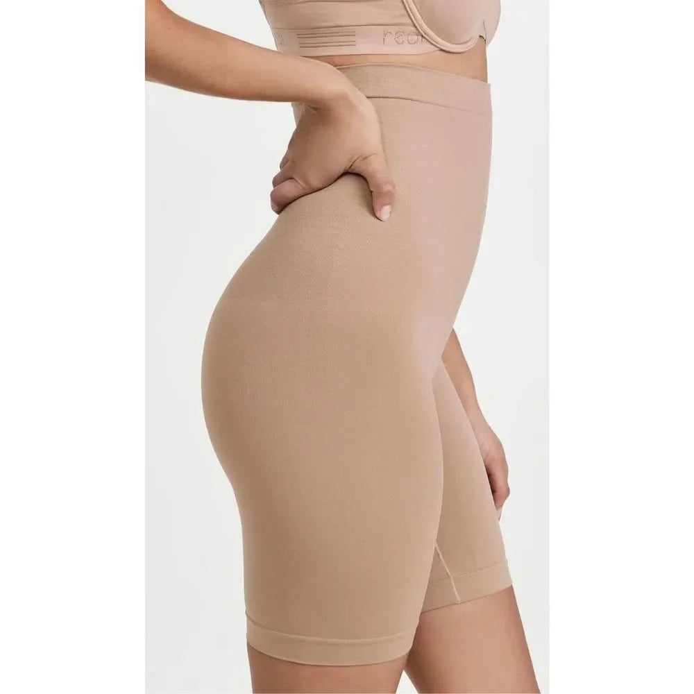 Yummie Seamless Solutions High Waist Thigh Shaper for Women - Almond - Size M/L