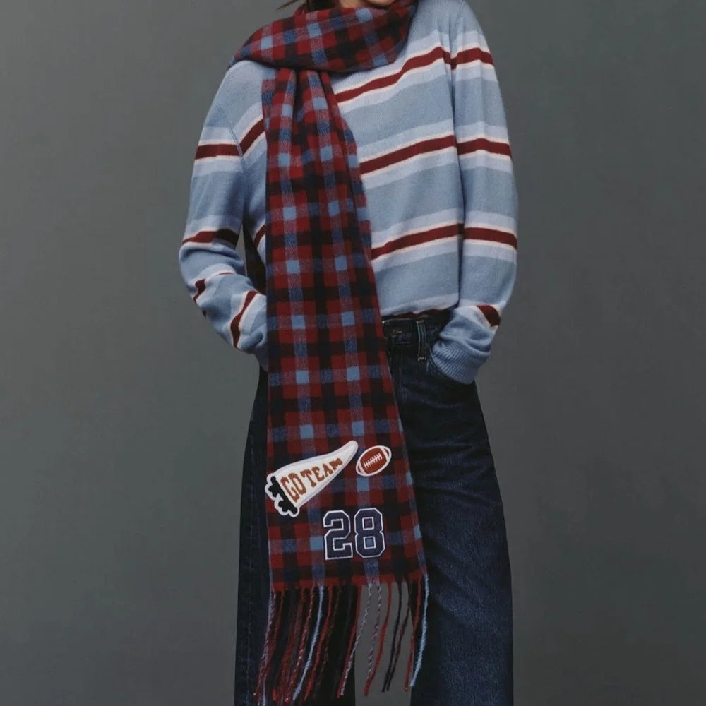 Daily Practice Heritage Patch Game Day Scarf - Blue/Burgundy - One Size