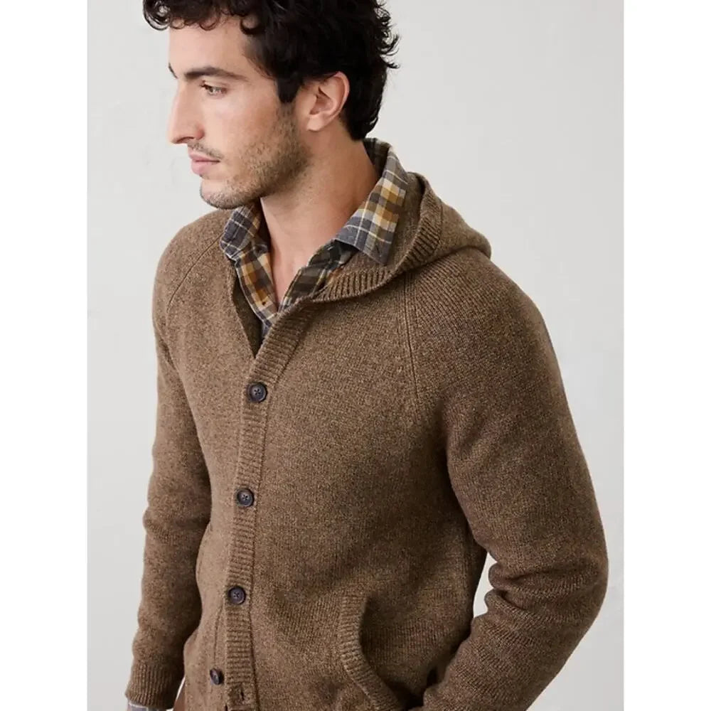 Men's Warm Lofty Sweater Hoodie by Banana Republic - Brown - Size Large