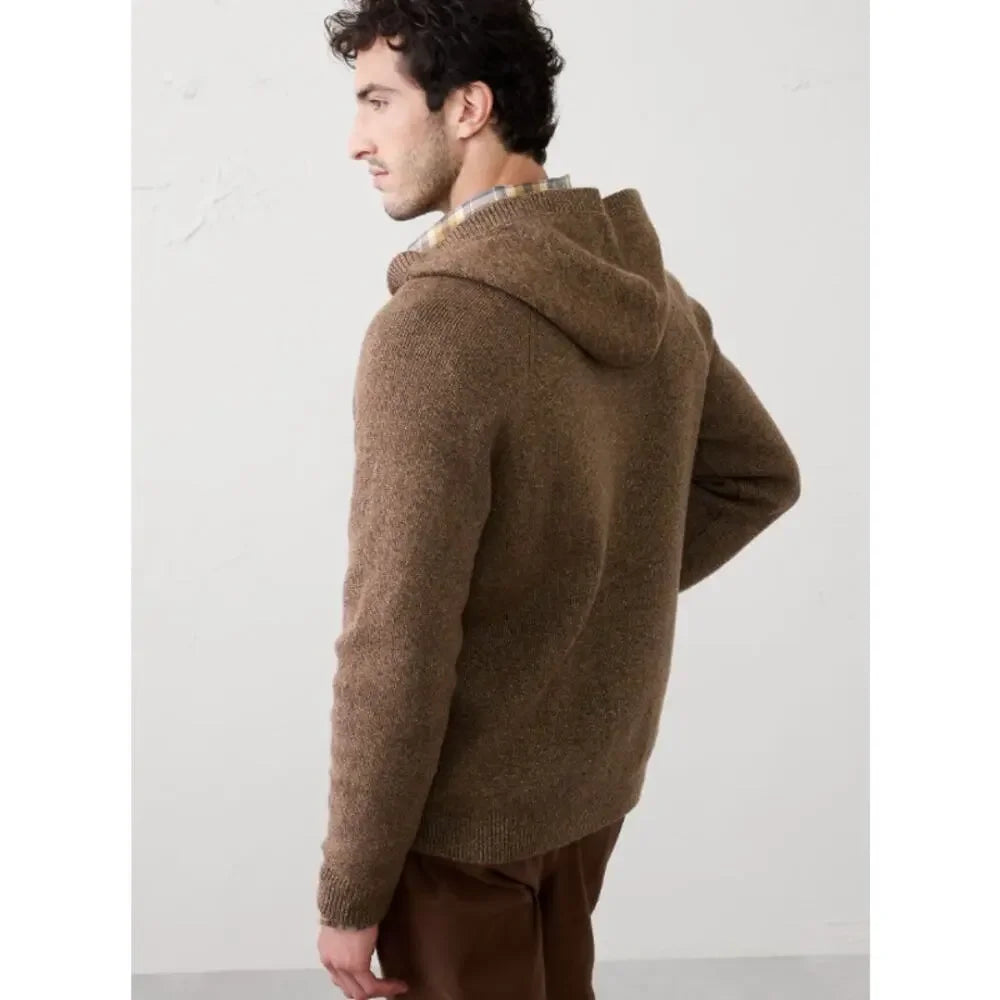 Men's Warm Lofty Sweater Hoodie by Banana Republic - Brown - Size Large
