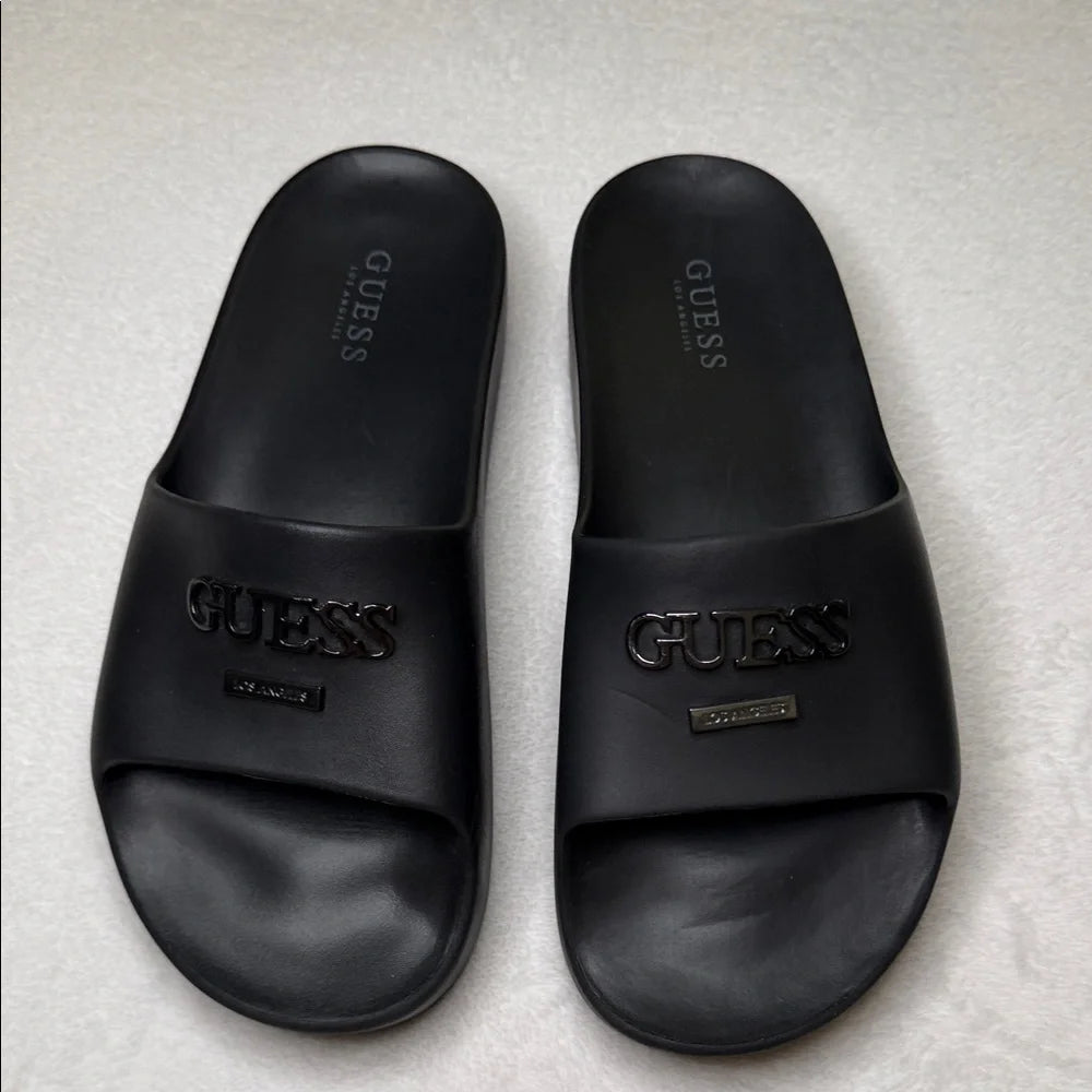 Guess Slide Sandals for Women - Black - Size 8