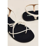 Maeve Anthropologie Ivory Leather Strappy Bow Slingback Sandals  6