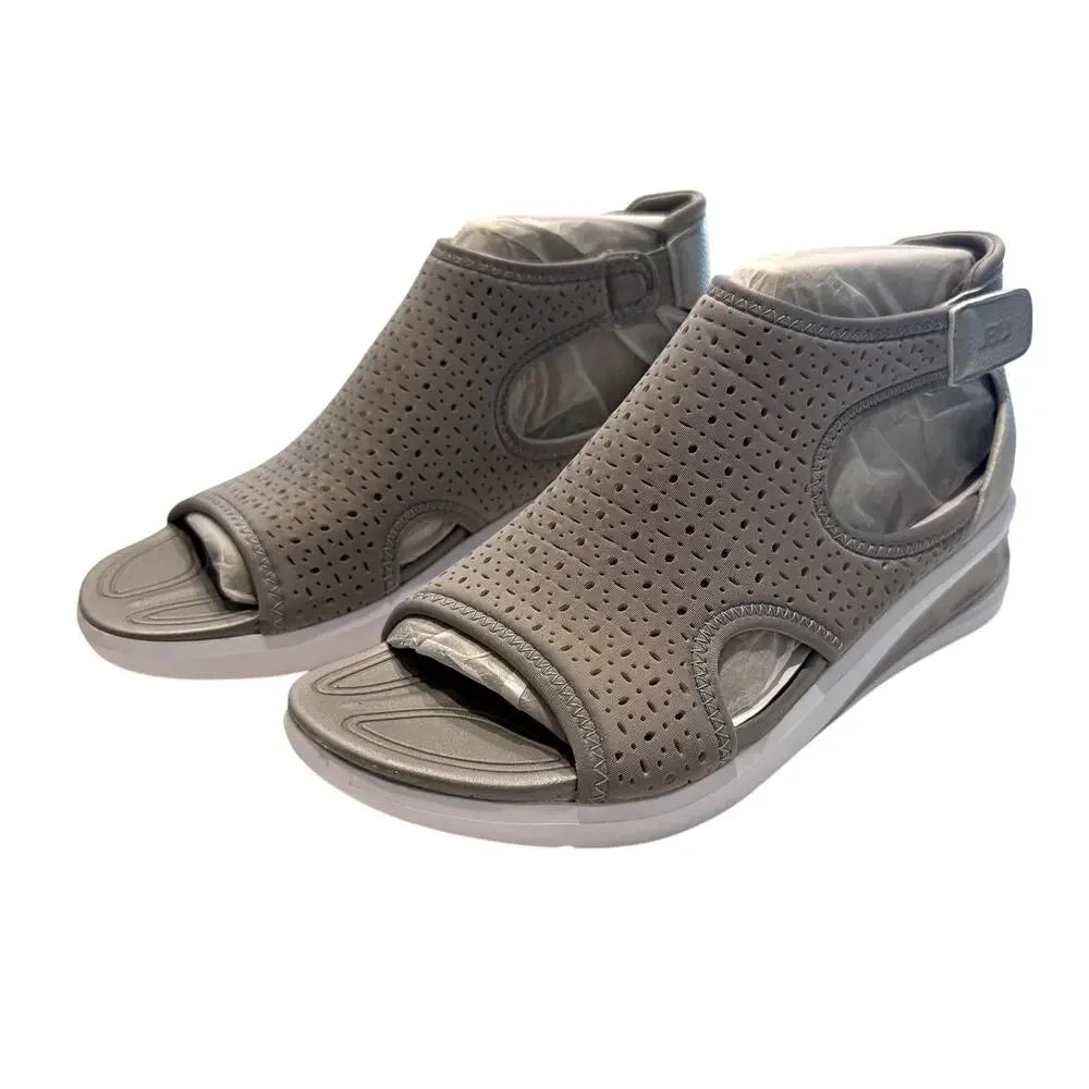 JBU Natalie Wedge Sandal for Women - Mid Grey - Size 8 Wide