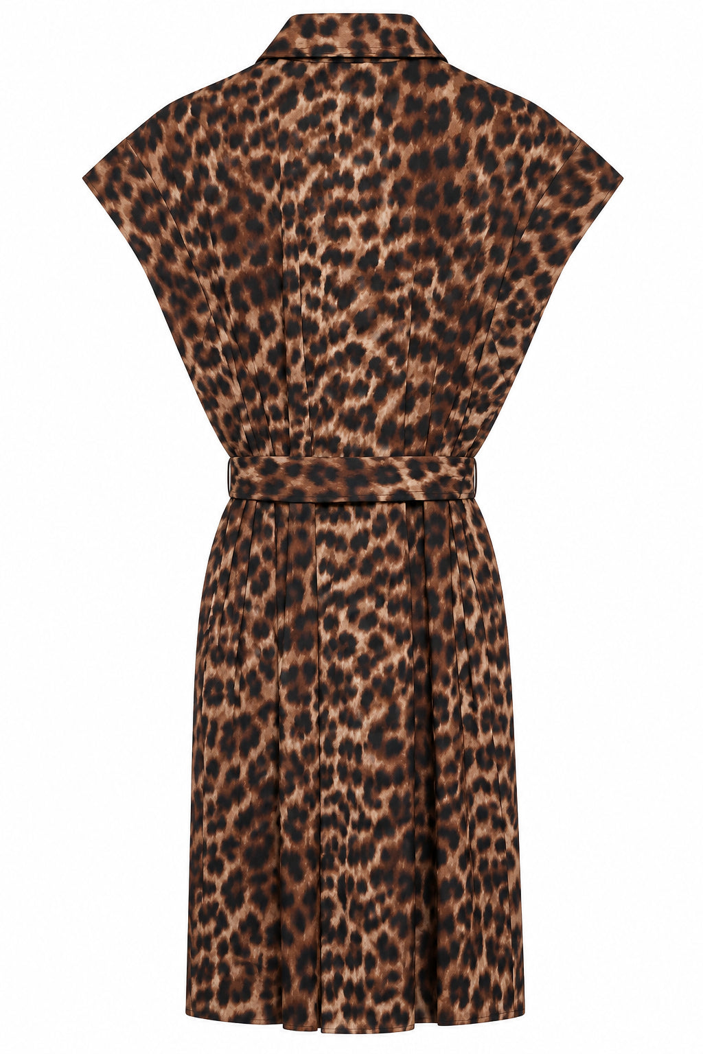 DKNY Women's Leopard Print Button-Front Dress with Tie Waist - Size 12