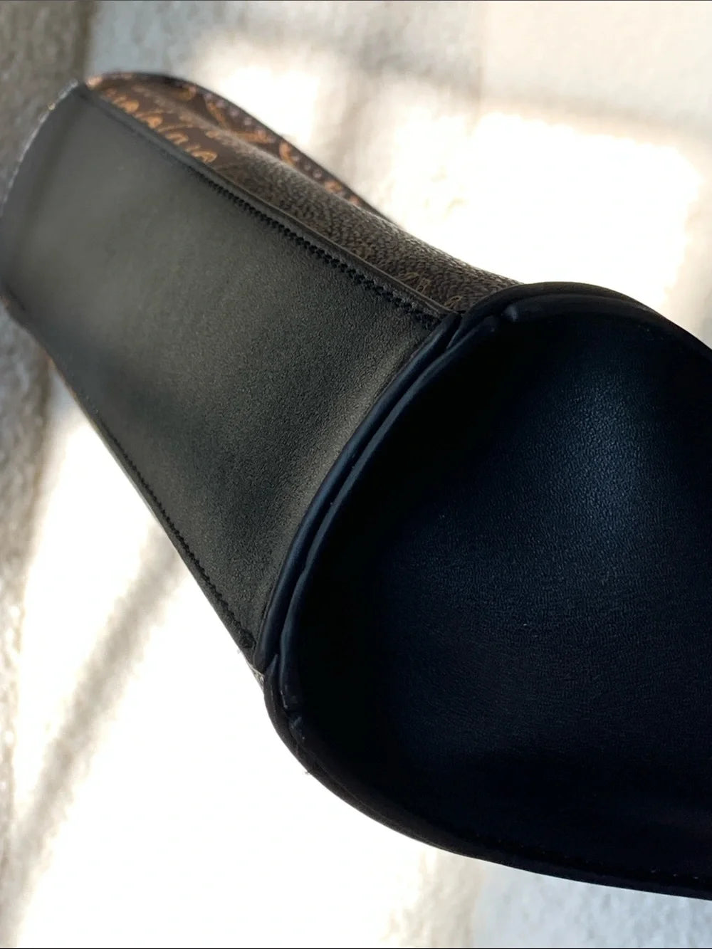 Calvin Klein Brown Monogram Cross Body Bag with Black Strap