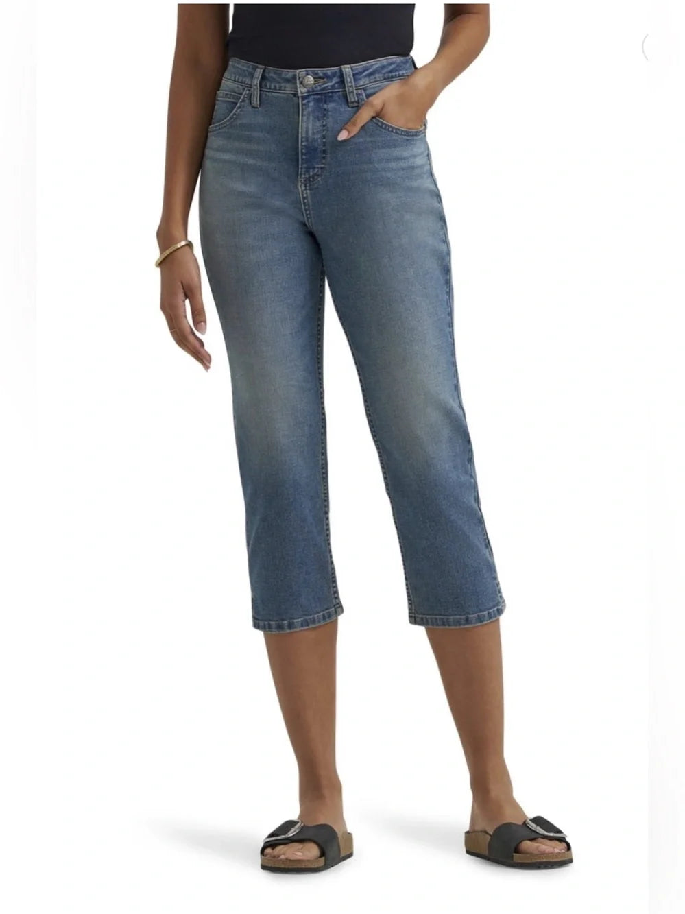 *LEE jeans, Women's Mid Rise 23" Capri, Push Back, 6