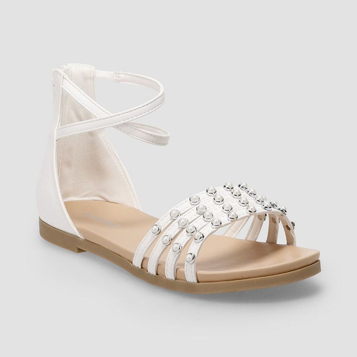 Sonoma Goods For Life Fantasy Little & Big Kid Girls Simulated Pearl Strappy Sandals  6med