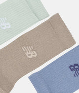 New Balance Active Crew Socks 3 Pack - Blue/Brown/Green - Large (Men 9-13/Women 11-13)
