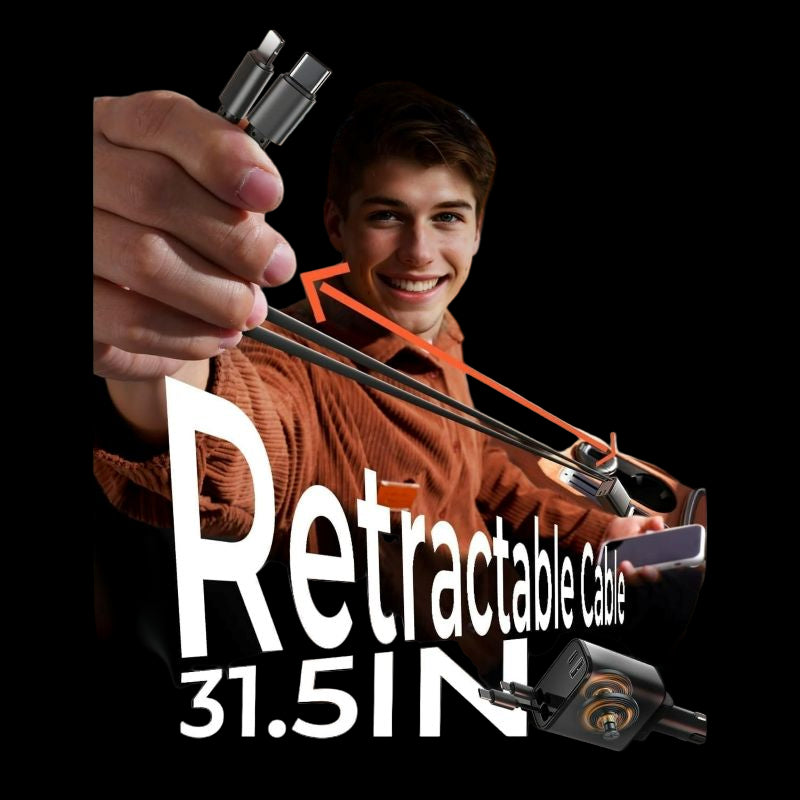 LISEN 4 in 1 | Retractable Cable | Fast Charging | Car Charger