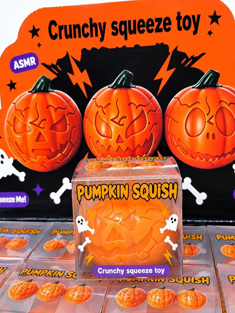 Crunchy Pumpkin Jack O Lantern Squishy Toy Halloween (Mystery Face)
