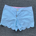 Lilly Pullitzer (Size 2) Seersucker Scalloped Edge Shorts