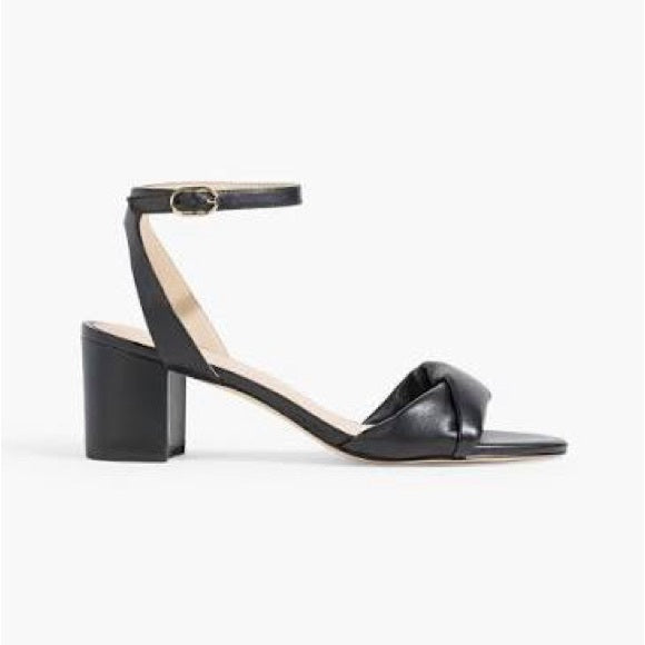 STUART WEITZMAN Everly Block Heel Sandal In Black Nappa Size 40.5