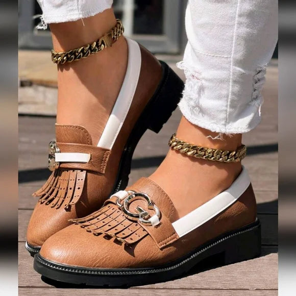 Women's Loafers, Fashionable Multi-Purpose Round Toe Oxfor Size: 39