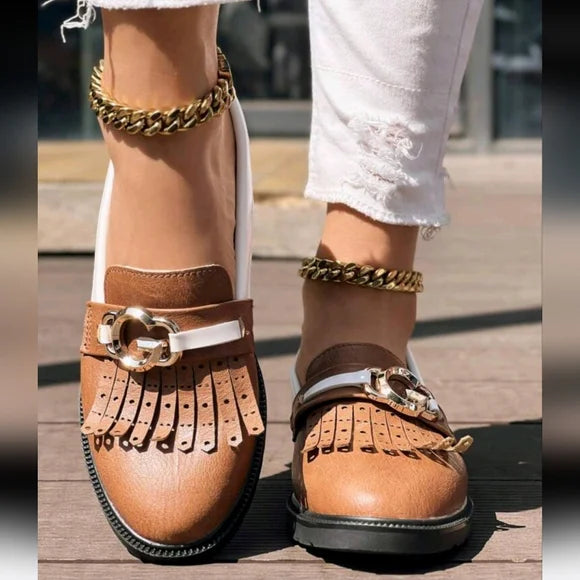Women's Loafers, Fashionable Multi-Purpose Round Toe Oxfor Size: 39