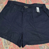 Banana Republic Navy Blue Women Linen Blend Shorts Size: L