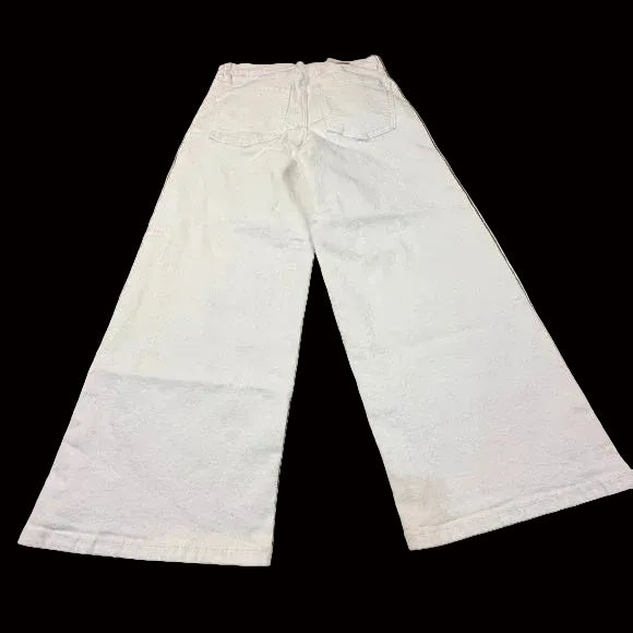 BANANA REPUBLIC | Women's Wide Leg High Rise Cropped Jeans | Crisp White | 29/8