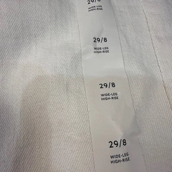 BANANA REPUBLIC | Women's Wide Leg High Rise Cropped Jeans | Crisp White | 29/8