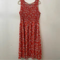 Croft & Barrow Red Floral Smocked Pocketed Dress – Sleeveless, Rayon, SIZE 1X