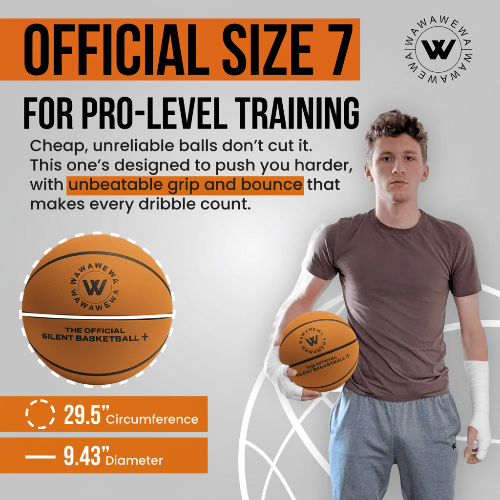 WAWAWE The Official Silent Basketball Size 7