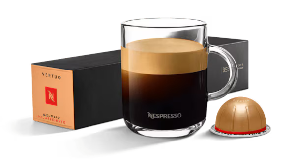 Nespresso Melozio Decaffeinato Medium Roast Espresso Pods - Smooth & Balanced Sleeve Qty . 10 Pods