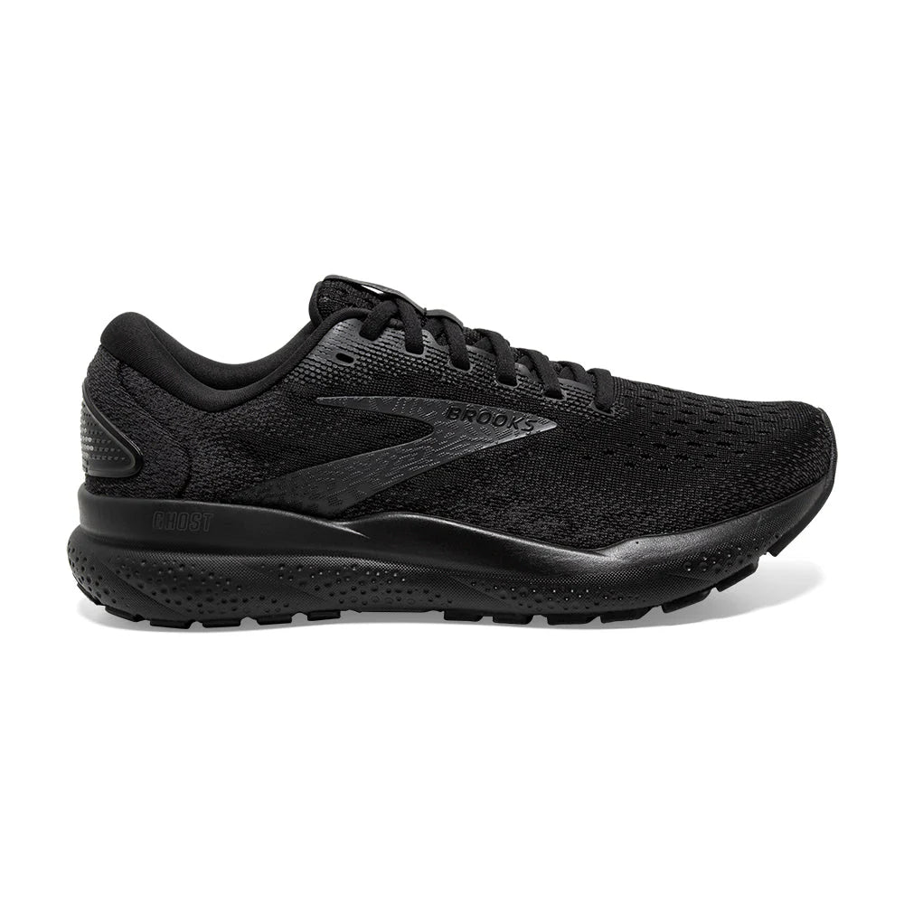 Men's Brooks Ghost 16, Black/Black/Ebony, 12 (replacement box)