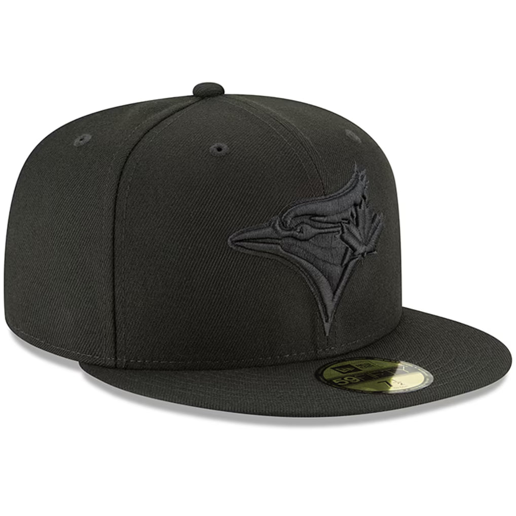 *Men's Toronto Blue Jays New Era Black Primary Logo Basic 59FIFTY Fitted Hat, 7 1/4