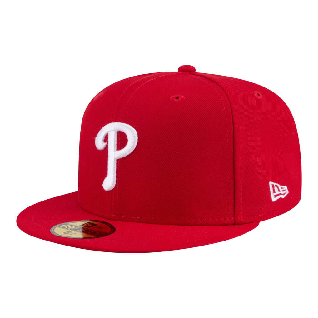 Men's Philadelphia Phillies New Era Red Hidden Hit 59FIFTY Fitted Hat- 7 3/8