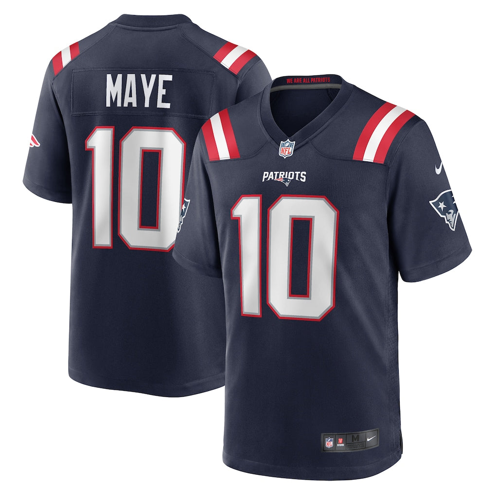 Men's New England Patriots Drake Maye Nike Navy Player Game Jersey - Large